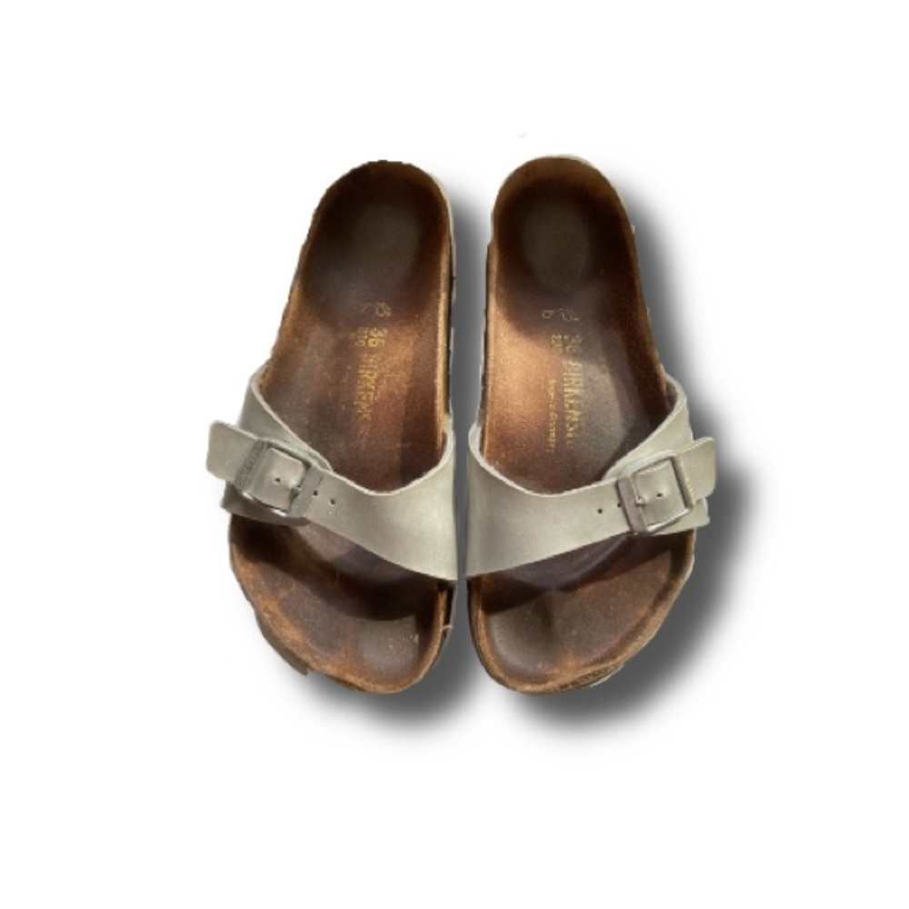 Birkenstock Single Strap Madrid Sandal in Silver